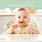 Premium imported silicone infant spoons pack showcasing flexible safe material