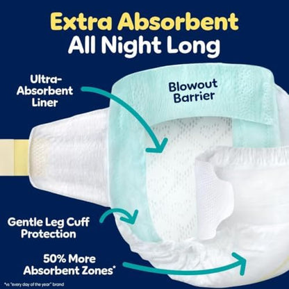 Side view of imported Pampers ZZZ disposable diaper package showing hypoallergenic features