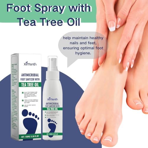 Tea tree oil foot and shoe sanitizer spray bottle for travel