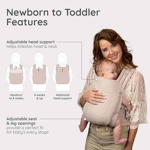 Side view of Infantino baby carrier with padded cross-back straps
