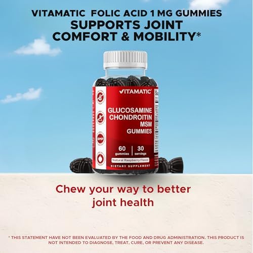 Vitamatic Glucosamine Chondroitin Gummies with MSM & Vitamin E – Joint Support Formula – 60 Pectin-Based Vegan Gummies - Image 5