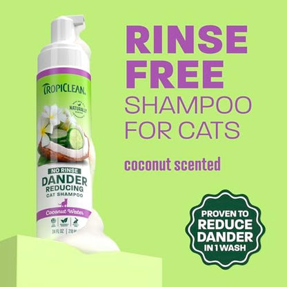 USA imported TropiClean waterless cat shampoo for dry skin moisturizing