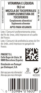 Solgar Natural Source Liquid Vitamin E bottle label details