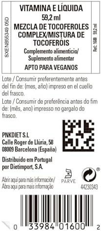 Solgar Natural Source Liquid Vitamin E bottle label details