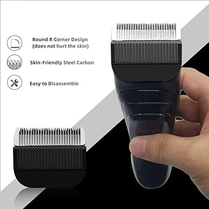 Close up of self-sharpening hair trimmer replacement heads