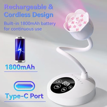 Digital LCD display screen of Makartt portable nail lamp