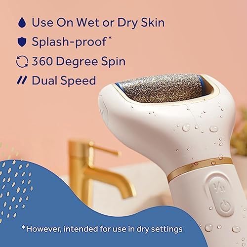 Amope electric foot file with diamond crystal roller head for hard skin
