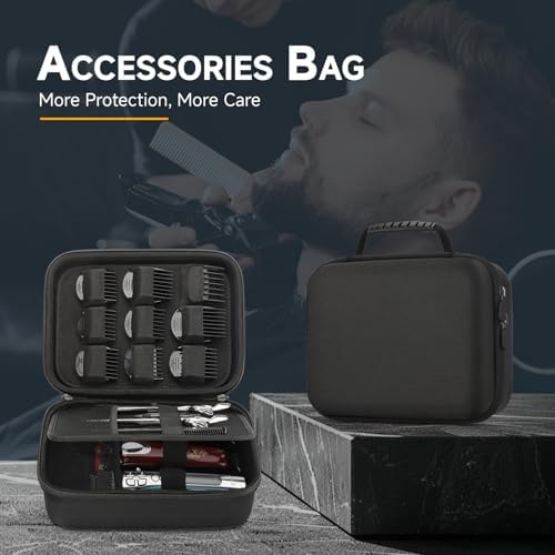 MOSLA professional grooming kit bag being carried by its heavy duty travel handle