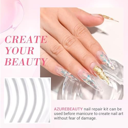 Demonstration of repairing a cracked nail with powder and glue