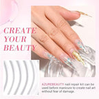 Demonstration of repairing a cracked nail with powder and glue