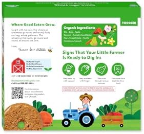 Once Upon a Farm healthy toddler soft baked wheel bars packaging back