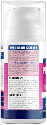 Back label of Joellyne Naturals Wild Yam Cream showing natural ingredients.