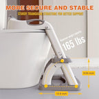 Replaceable PVC cushion seat on the sector shape stabilized base potty training unit.