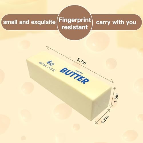 Fymoq butter squishy toy next to office keyboard and laptop