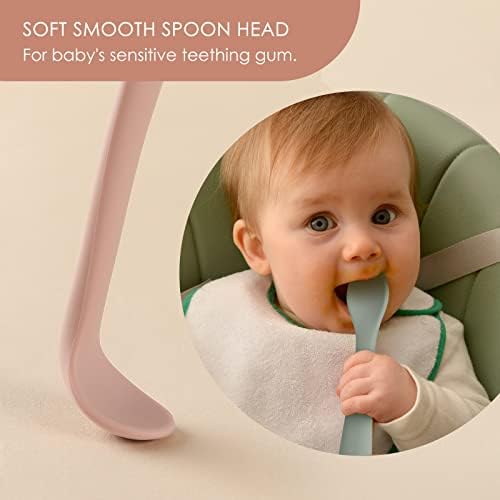 NETANY baby training spoon being bent to demonstrate the flexible handle design