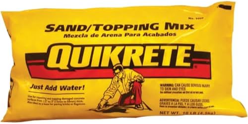 Close up of Quikrete masonry sand mix bag for DIY home improvement
