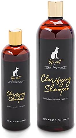 Premium cat clarifying shampoo by Chris Christensen for removing oils and wax