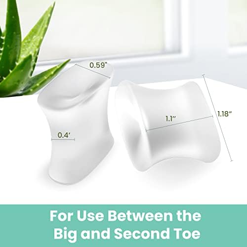 Transparent silicone toe spacers being worn for overlapping toe correction