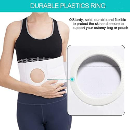 TANDCF medical stoma belt close up of adjustable hook and loop velcro closure system