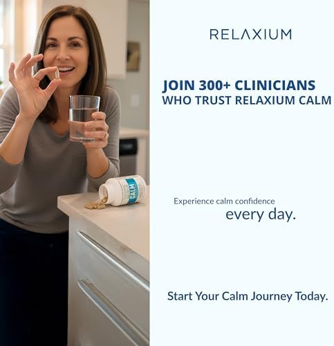 Relaxium Calm 60 vegan capsules packaging highlighting mushroom blend.