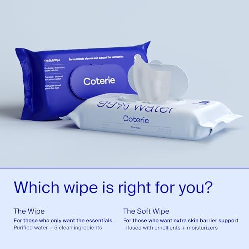 Infant care essential layout featuring the large absorbent unscented cotton wipe