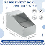 Maxcheck 4 Pcs Galvanized Metal Rabbit Nesting Box Bunny Small Animal Nest with Removable Acrylic Floor Durable Easy to Clean for Indoor Outdoor Use Rabbit Supplies (18.5 * 10.6 * 10 Inch) - Image 3