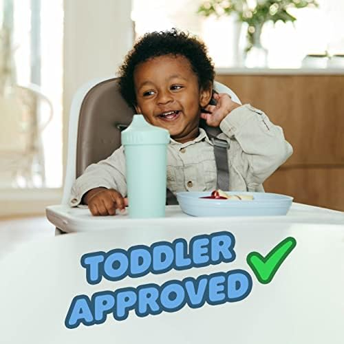 Toddler using MightyMoe BPA free fork and spoon set