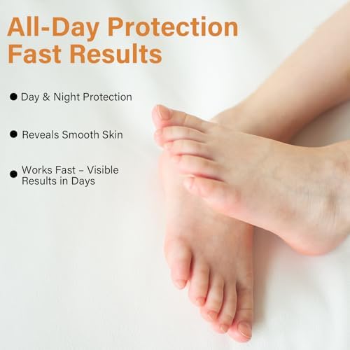 Close up view of the water resistant all day adhesive backing on the foot plaster