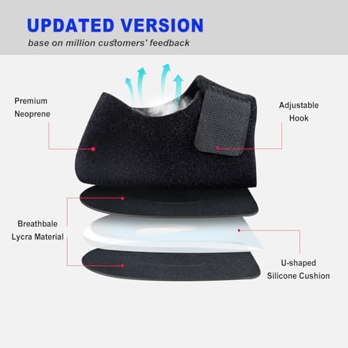 Side profile of MIAYOHO heel protector sleeve highlighting the slim design that fits inside shoes.