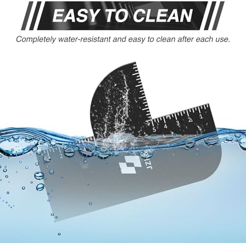 Reusable color spray edge line up tool showing the flexible matte material flexibility.