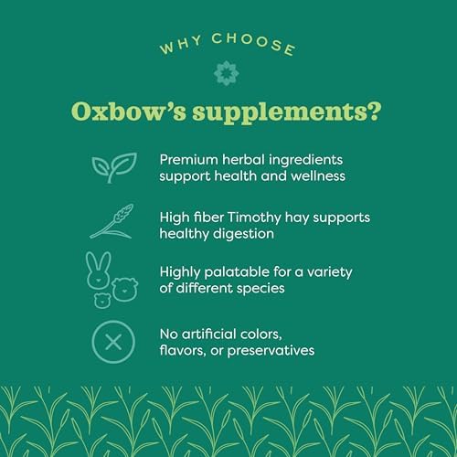 Oxbow supplement container with feeding guide details