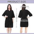 Syhood salon client smock showing adjustable waist strap