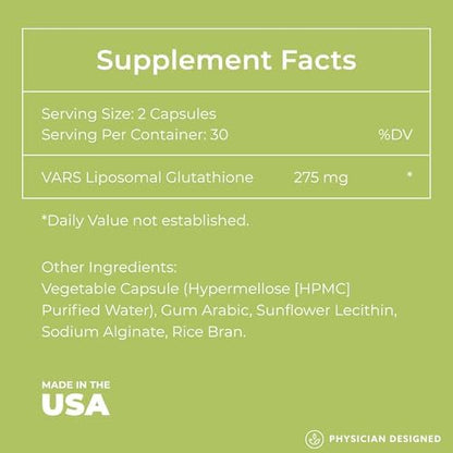 Professional product photography of PD VARS glutathione capsules