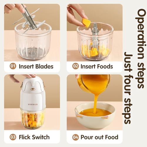 FOBISABI baby meal processor disassembled components showing easy clean features