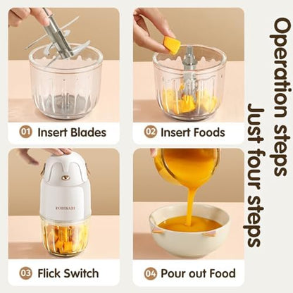 FOBISABI baby meal processor disassembled components showing easy clean features