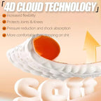 Detailed view of the 4D massage nodes on the orange memory foam surface.
