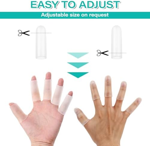 Stretched silicone thumb guard demonstrating high elasticity and material durability