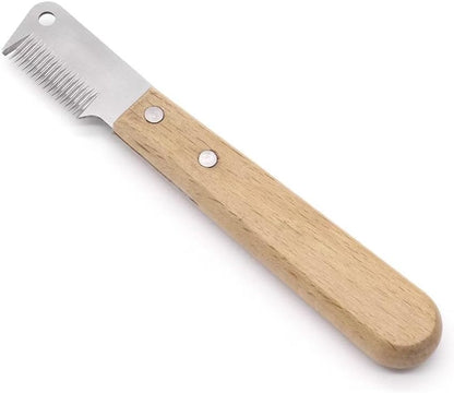 Pssopp pet stripping knife grooming tool front view for dog hair removal.