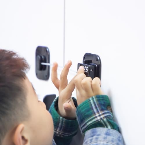 Two pieces of Fktuv black child safety locks with combination