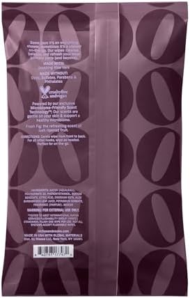 Open pack of Niches & Nooks Fresh Fig wipes demonstrating the size and texture of the refreshing towelettes
