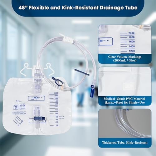 Close up of BeHerk catheter bag anti-reflux drip chamber mechanism.