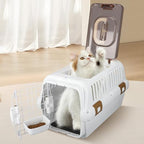 Triplehare imported cat travel kennel package with ergonomic carrying handle