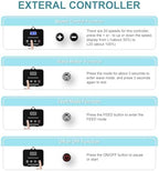 Full product kit of the JEREPOND 24V DC return pump including power adapter and fittings.