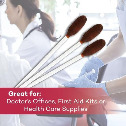 Portable wound care swabsticks being placed into an emergency medical kit