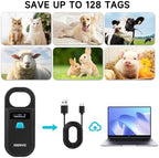 Portable rechargeable microchip scanner for livestock and pets