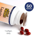 Natural Factors Lutein 60 softgels bottle nutritional information panel