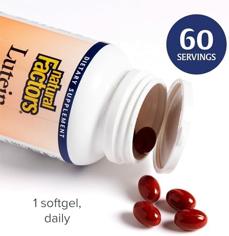 Natural Factors Lutein 60 softgels bottle nutritional information panel