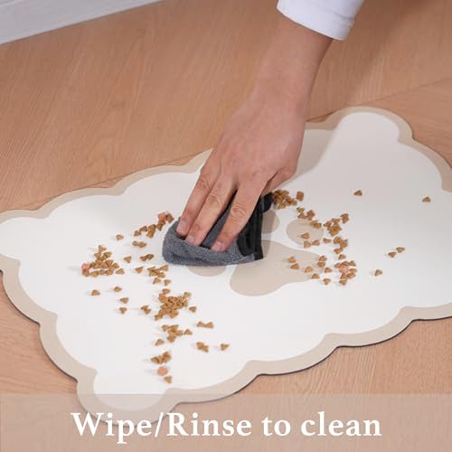 Ralxion Scalloped Dog Feeding Mat flat lay showing full size