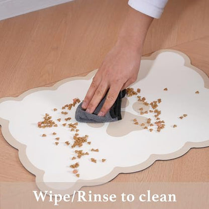 Ralxion Scalloped Dog Feeding Mat flat lay showing full size