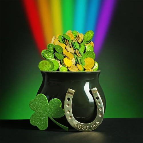 A pack of fifty imported St. Patrick's Day plastic treasure coins used for educational counting activities.